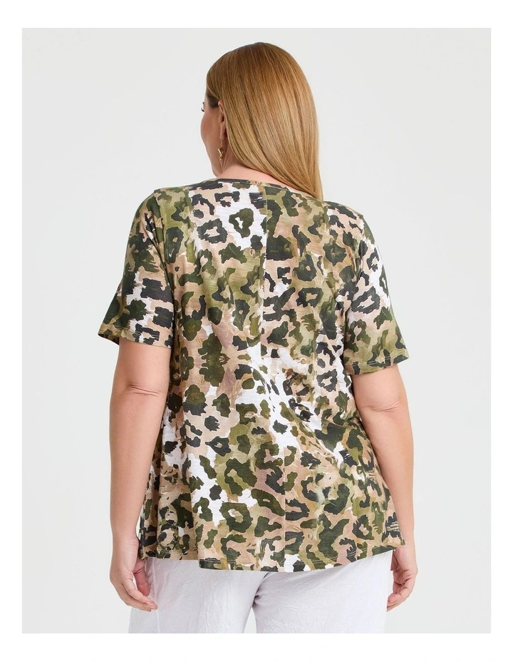 Jungle Fever Cotton Modal Slub Top in Multi image 2