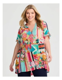 Natural Sunkissed Sands Top in Print