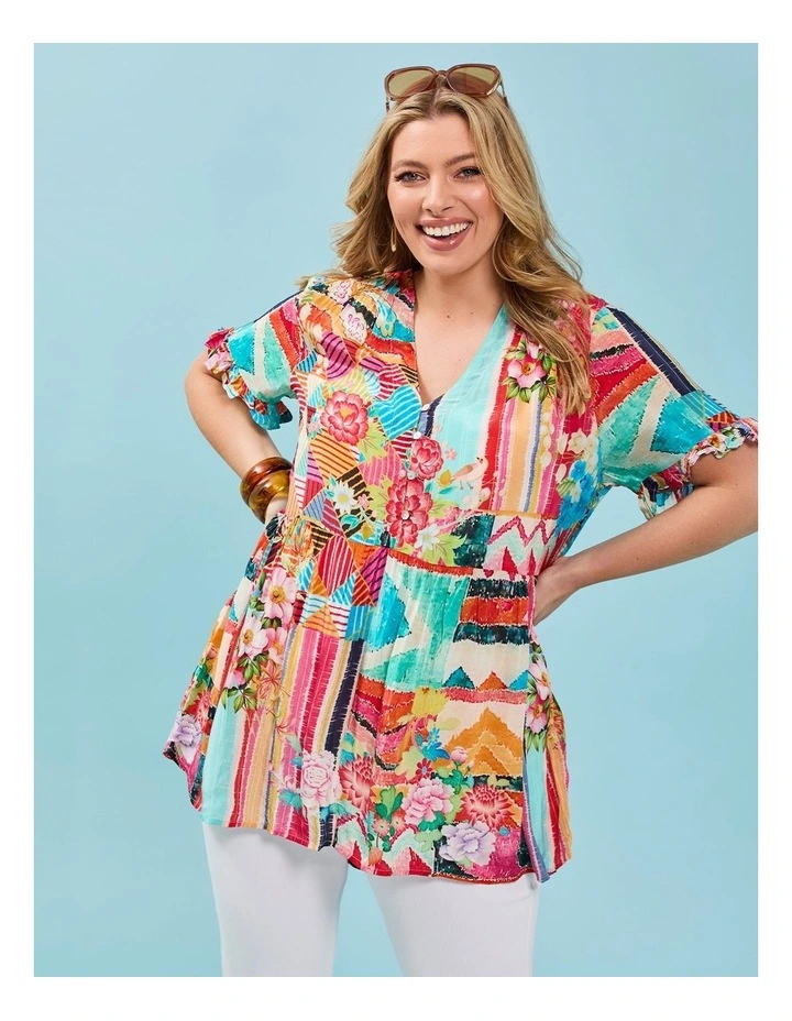 Natural Sunkissed Sands Top in Print image 4