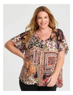 Megan Natural Wild Reverie Top Print