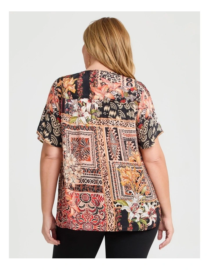 Megan Natural Wild Reverie Top Print image 2