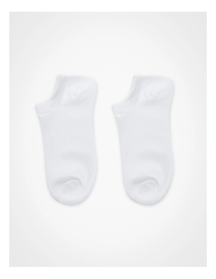 5 Pack White Bamboo Ankle Socks in White image 2