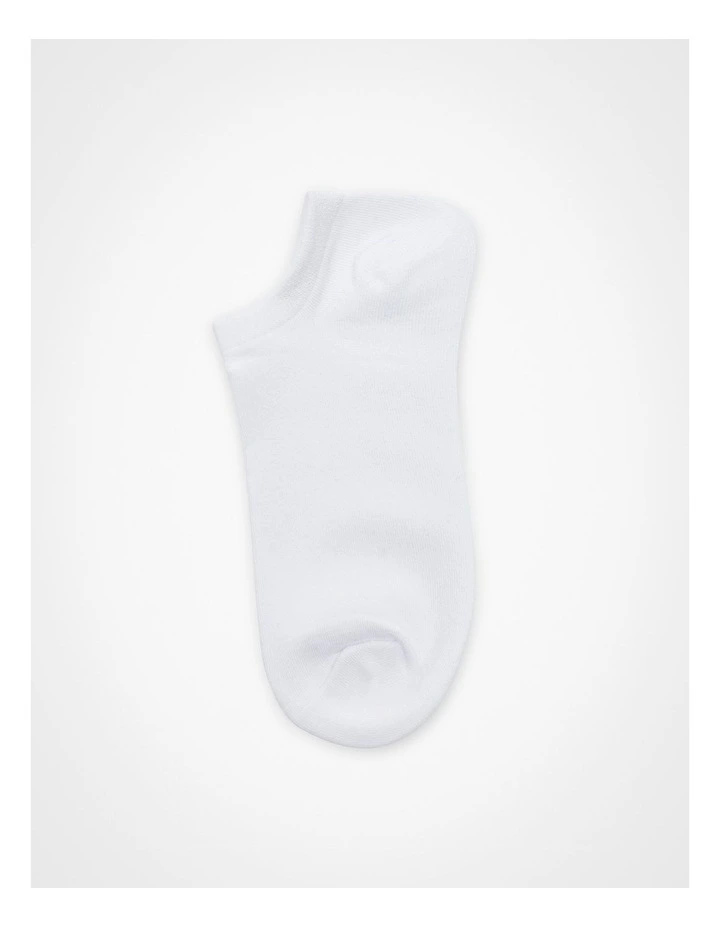 5 Pack White Bamboo Ankle Socks in White image 3