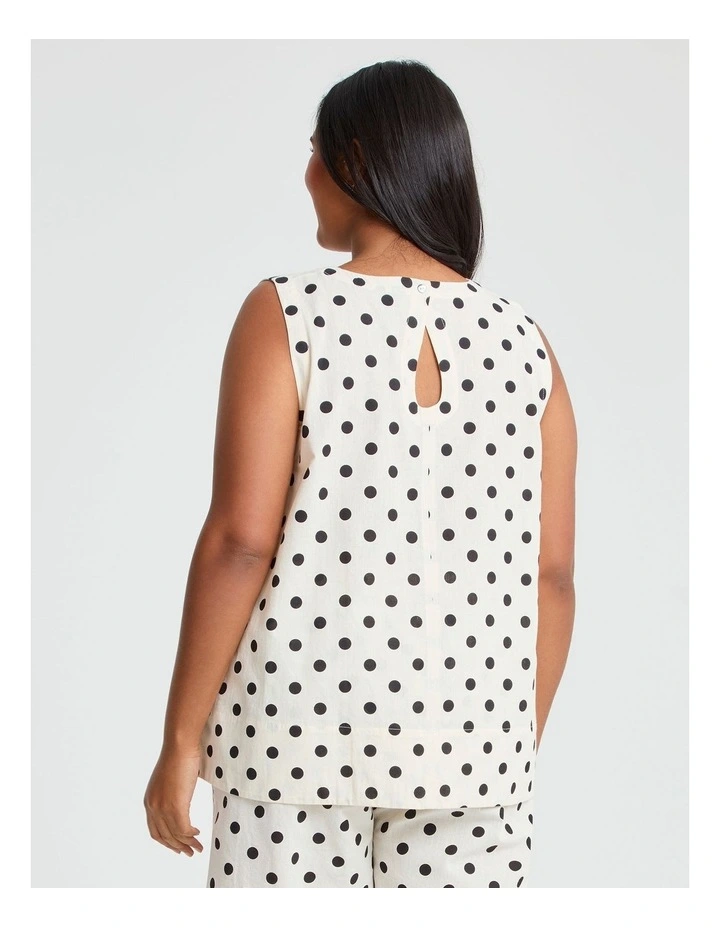 Cotton Linen Sleeveless Top in Spot image 2