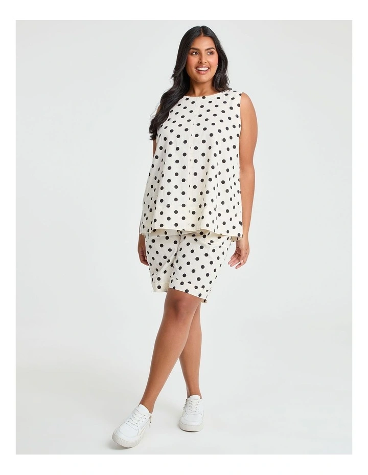 Cotton Linen Sleeveless Top in Spot image 3