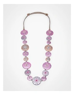 Threaded Bead Necklace Blush