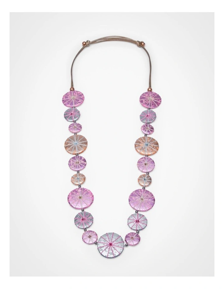 Threaded Bead Necklace Blush image 1
