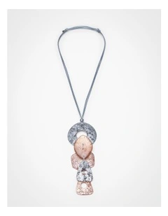 Metallic Foil Cluster Necklace Multi