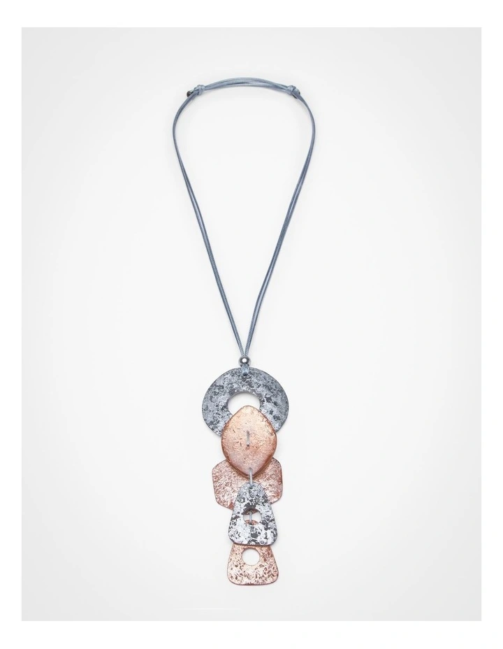 Metallic Foil Cluster Necklace Multi image 1