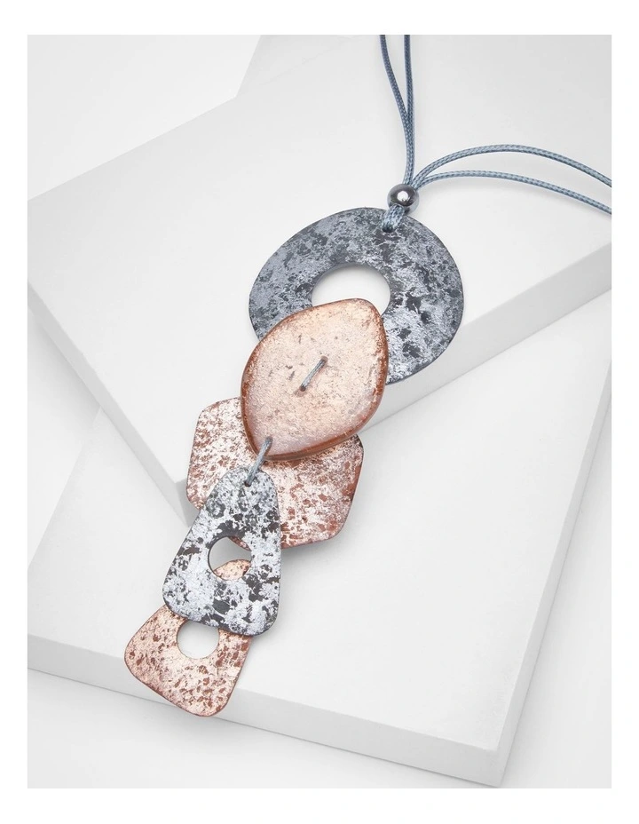 Metallic Foil Cluster Necklace Multi image 3