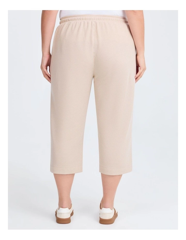 Waffle Pull On Crop Pant in Sand image 2
