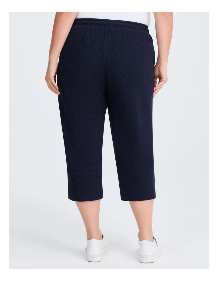 Waffle Pull On Crop Pant in Navy image 2