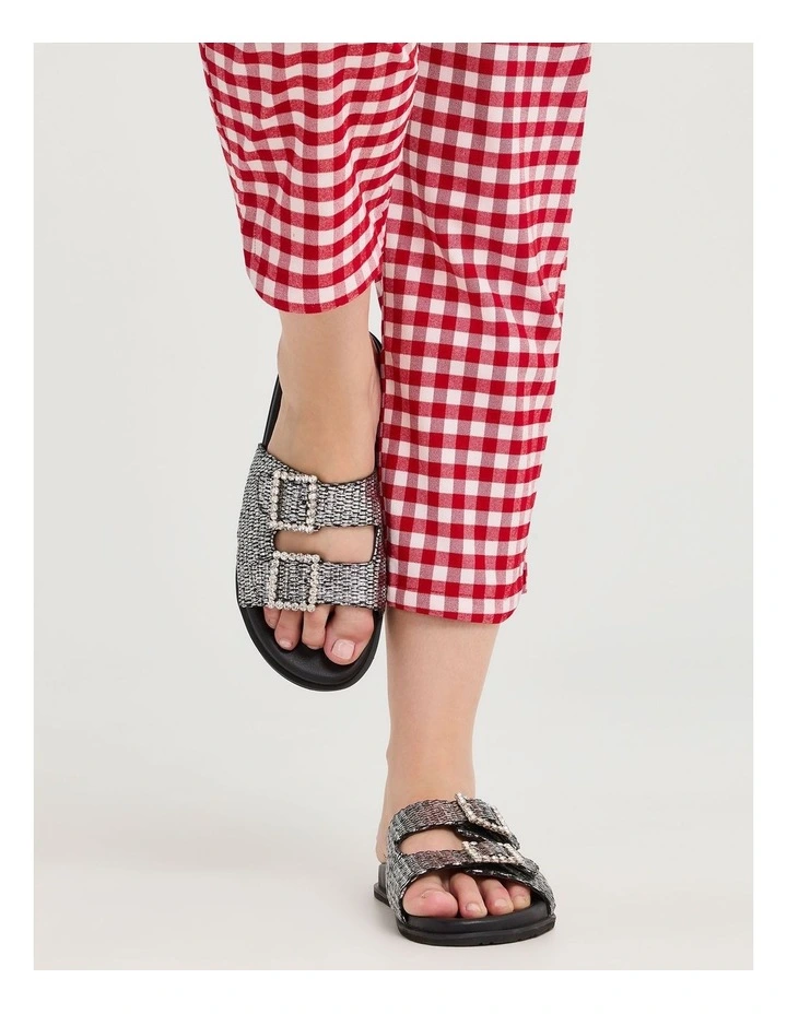 Raffia Slide Sandal in Black image 6