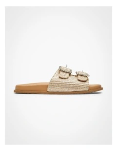 Raffia Slide Sandal in Natural