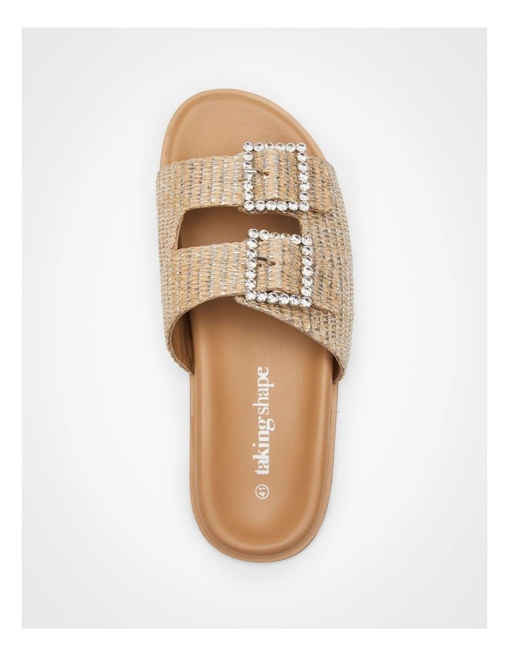 Raffia Slide Sandal in Natural image 3