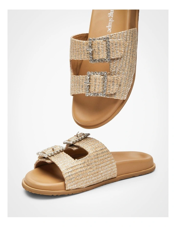 Raffia Slide Sandal in Natural image 4