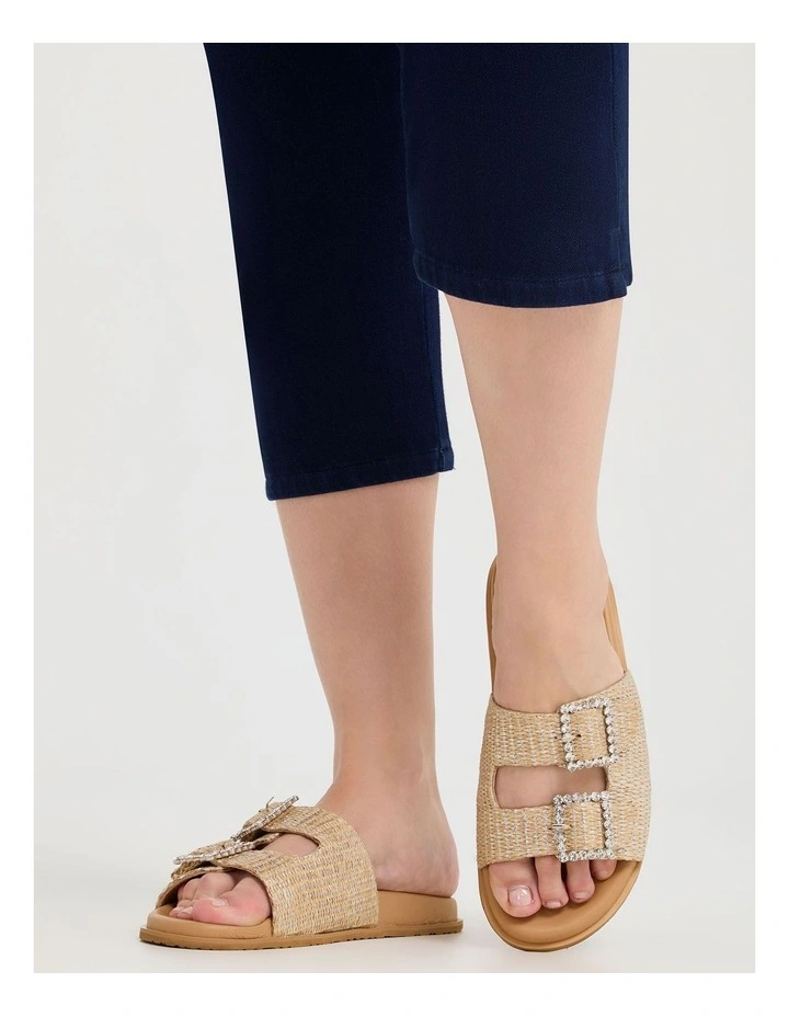 Raffia Slide Sandal in Natural image 5