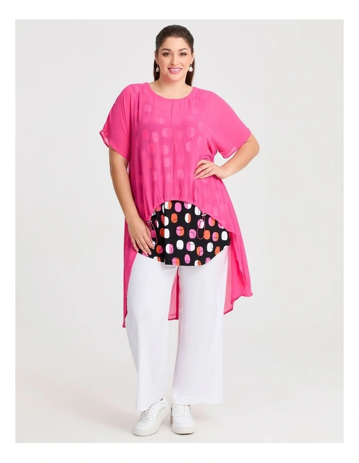 Chiffon Airlie Top in Fluro Pink image 3