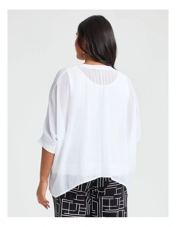 Chiffon Arlie Layering Top in White image 2