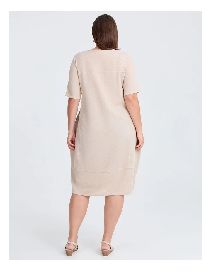 Waffle Tulip Dress Sand image 2