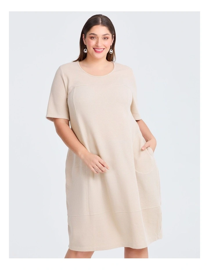 Waffle Tulip Dress Sand image 3