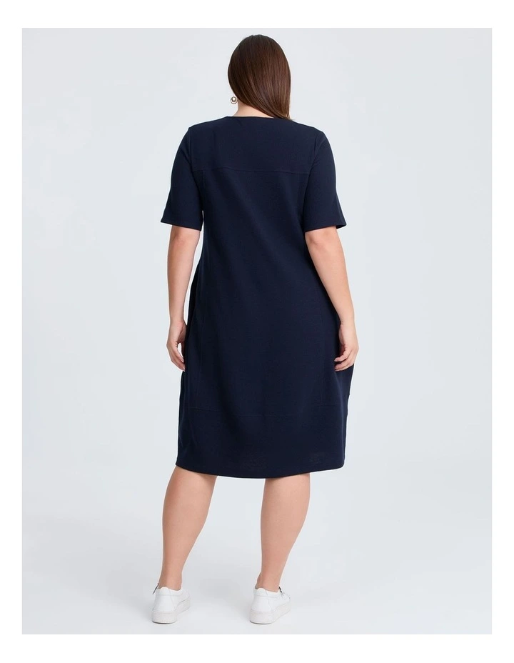 Waffle Tulip Dress Navy image 2