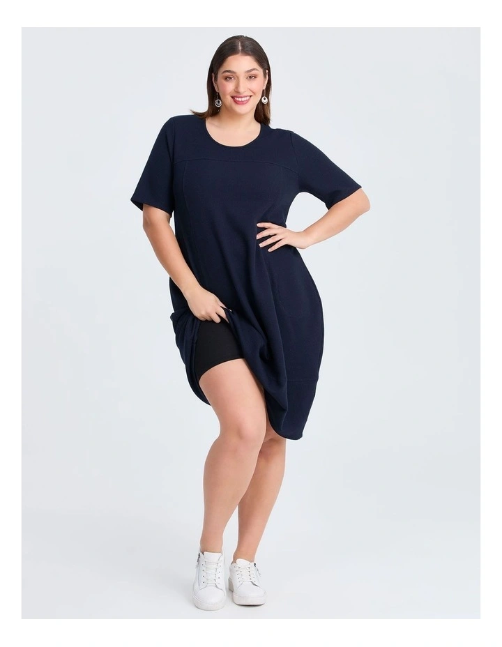 Waffle Tulip Dress Navy image 4