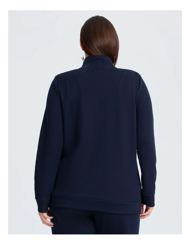 Waffle Casual Jacket Navy image 2