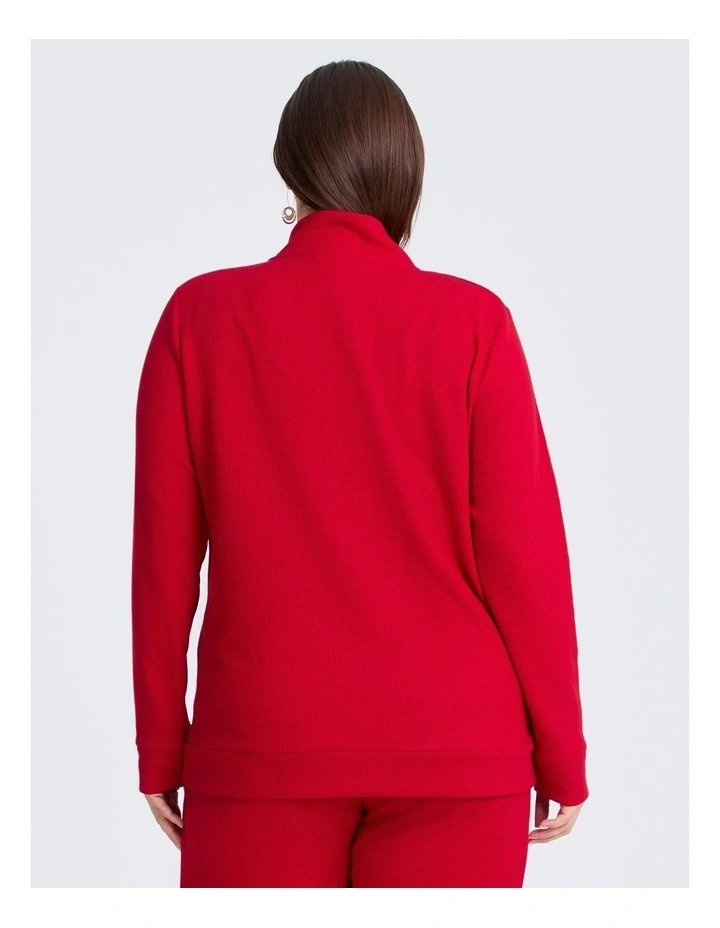Waffle Casual Jacket Ribbon Red image 2
