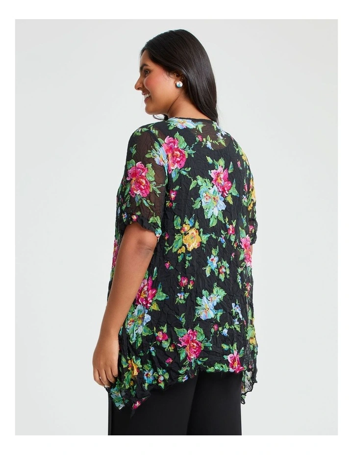 Patch Pocket Crushed Tunic in Floral Print image 2