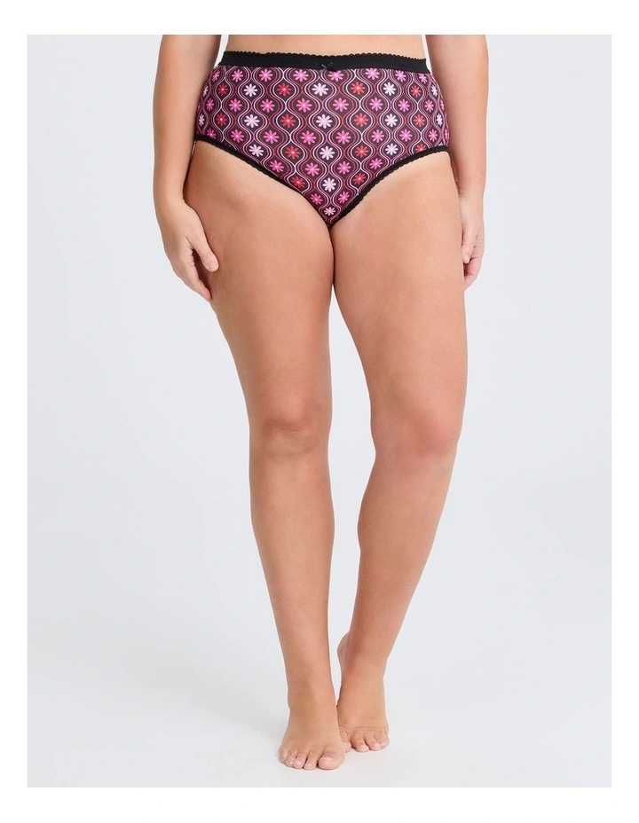 5 Pack Cotton Retro Floral Briefs Multi image 2
