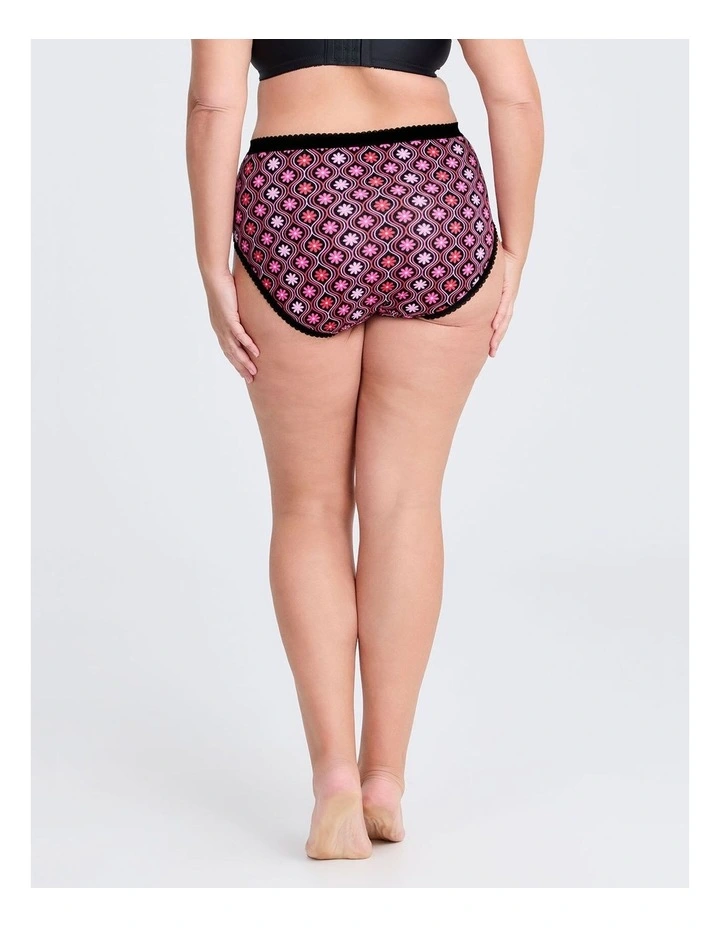 Cotton Retro Floral Briefs 5 Pack in Multi image 3