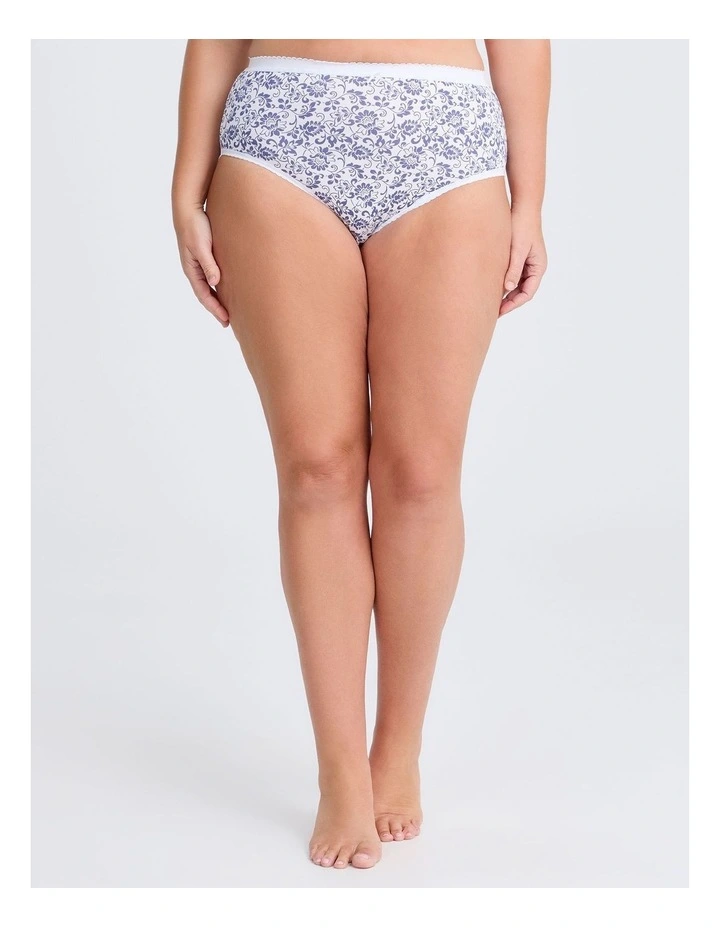5 Pack Cotton Blue Floral Briefs Multi image 2