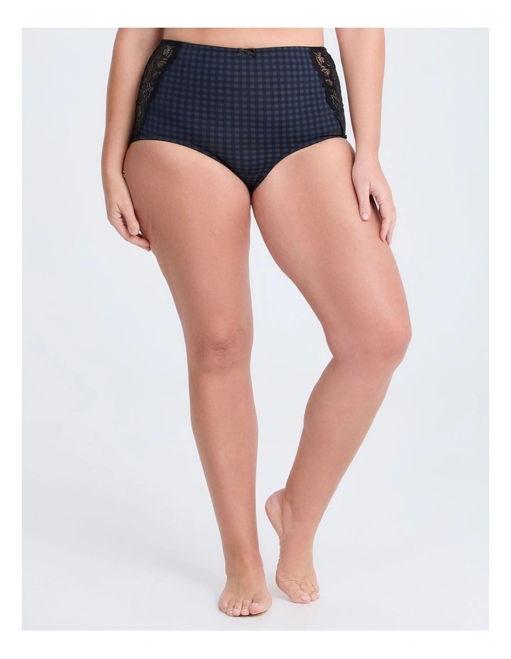 2Pk Micro Lace Detail Briefs Gingham image 2