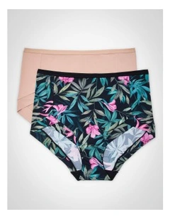 2Pk Micro Full Briefs Tropical Print