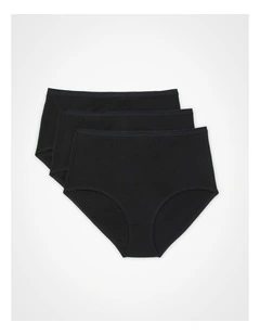 3Pk Australian Cotton Blend Briefs Black