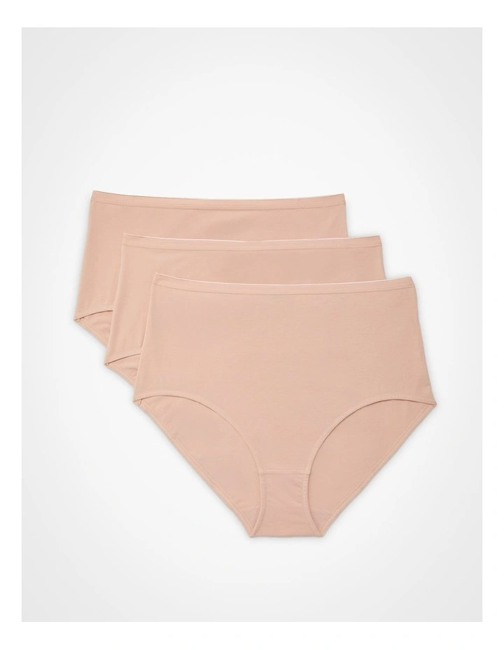 3Pk Australian Cotton Blend Briefs Almond image 1