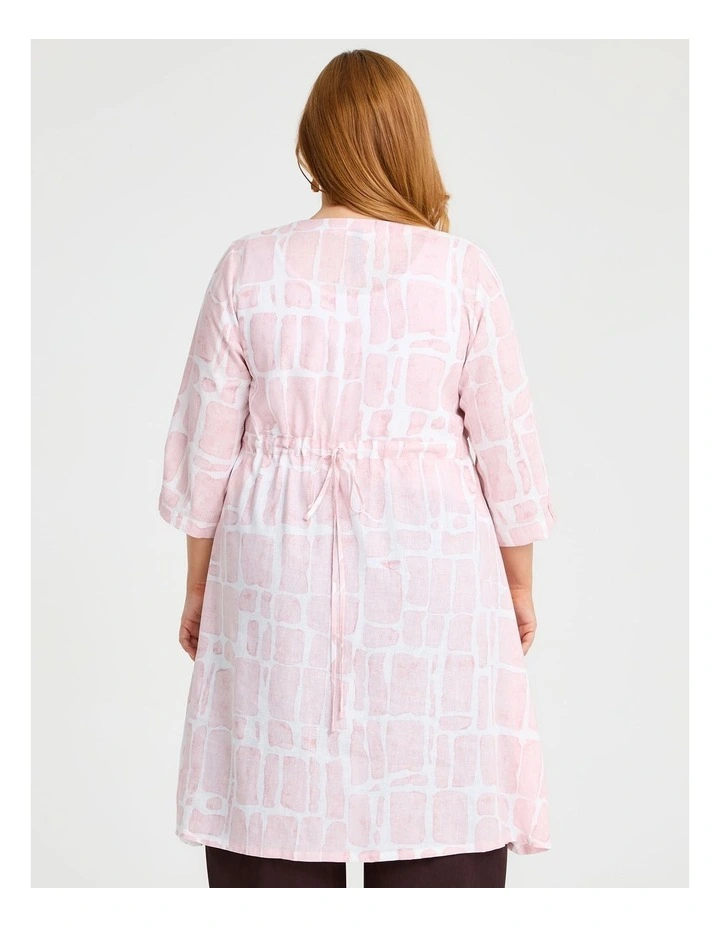 Blissful Linen Bamboo Duster Dusty Pink Print image 2