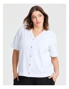 Natural Alba Button Cardigan White