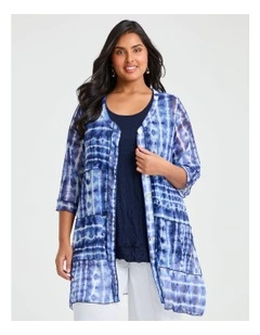 Linna Indigo Cardigan Print