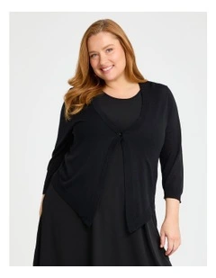 Tori Slub Knit Crop Cardigan Black