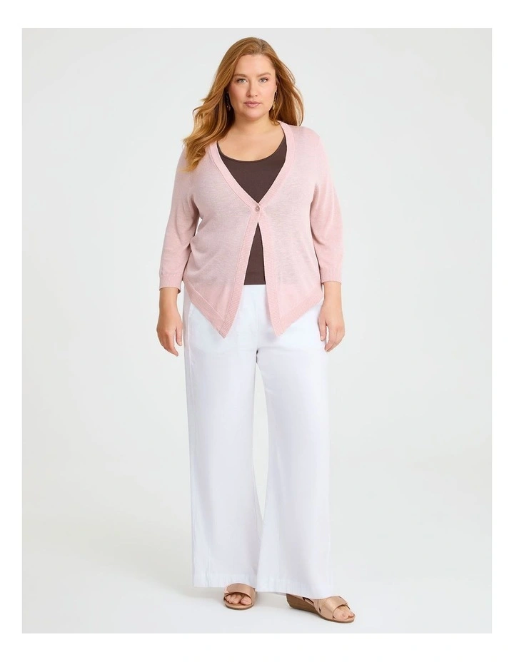 Tori Slub Knit Crop Cardigan Dusty Pink image 3