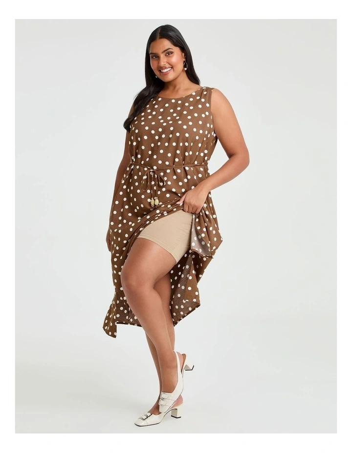 Julia Spot Midi Dress Mocha/white image 3