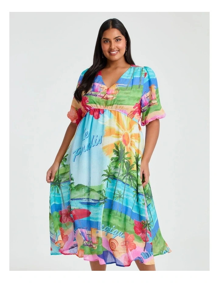 Angelina Tencel Midi Dress Print image 3