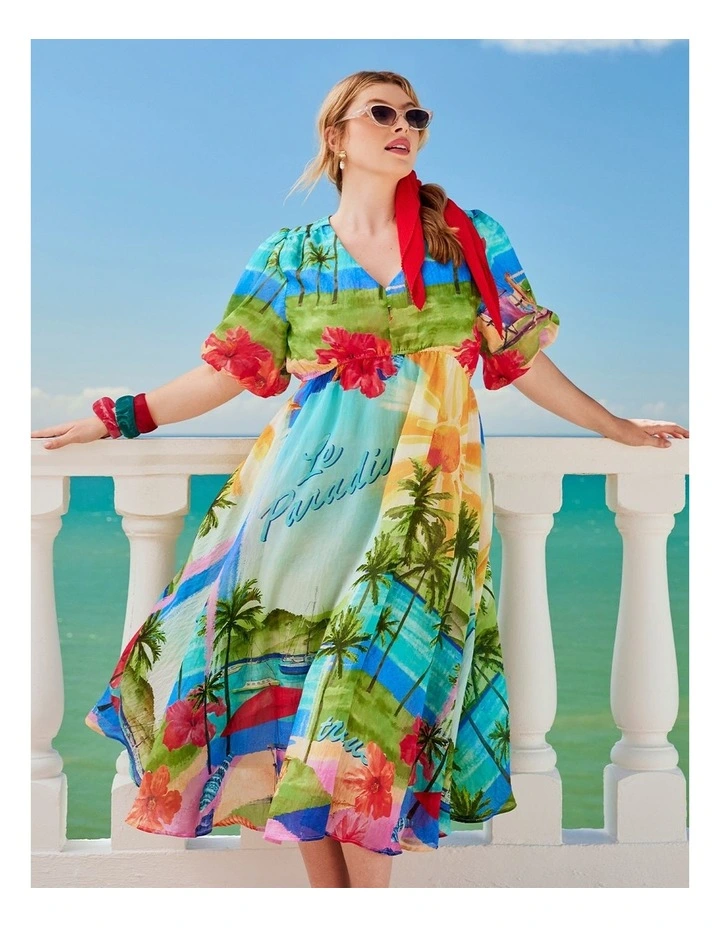 Angelina Tencel Midi Dress Print image 5