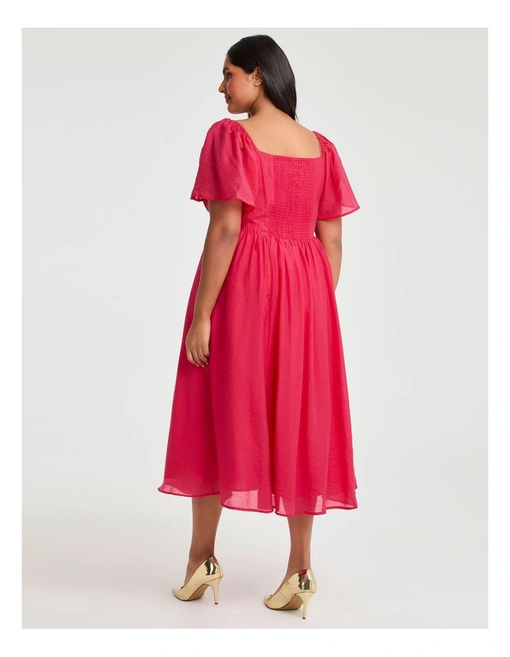 Pandora Tencel Midi Dress Raspberry Red image 2