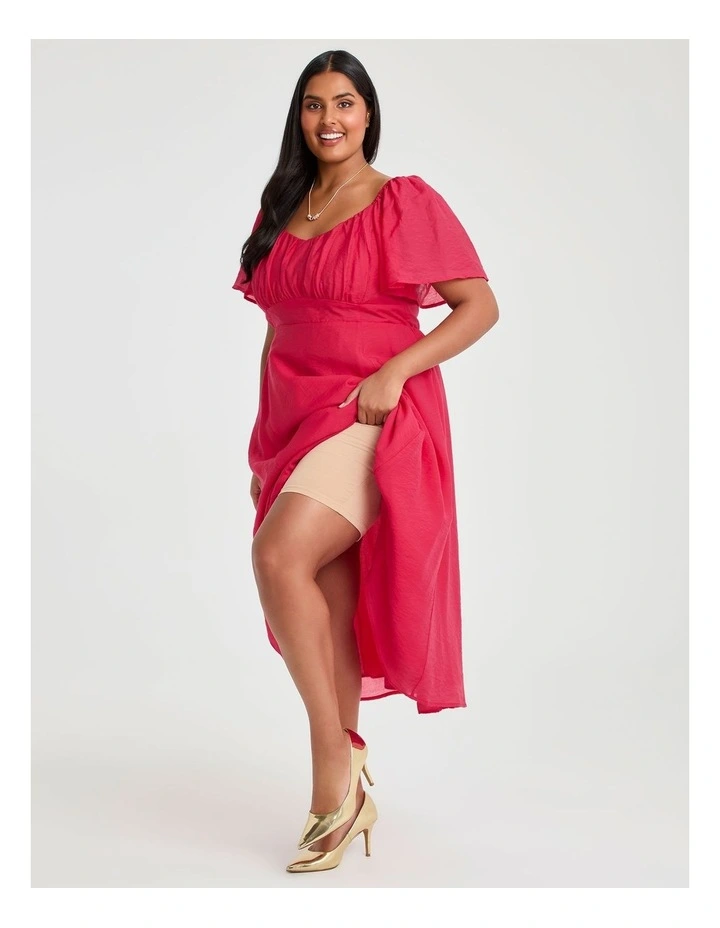 Pandora Tencel Midi Dress Raspberry Red image 4