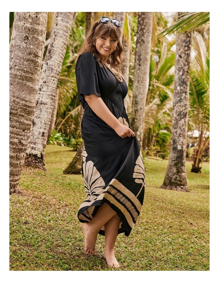 Natural Celia Palm Dress Print image 2