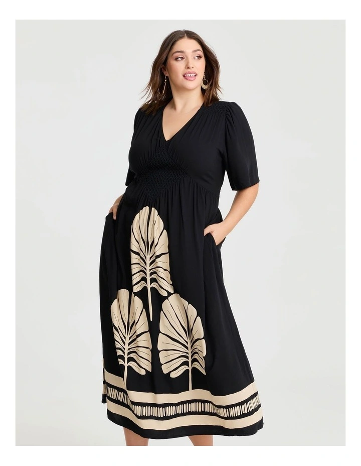 Natural Celia Palm Dress Print image 3
