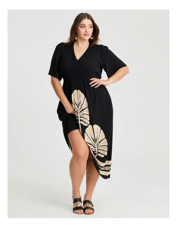 Natural Celia Palm Dress Print image 4